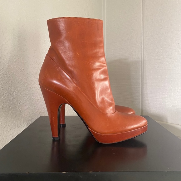 Prada Leather Brown Ankle Boots - Picture 3 of 12